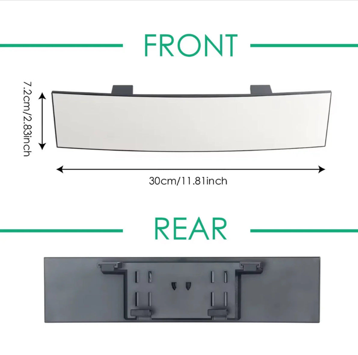 11.8″ Wide-Angle Rearview Mirror